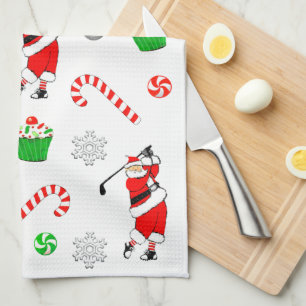 Golf Christmas Kitchen Towel