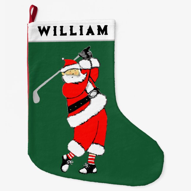 Golf Christmas Large Christmas Stocking (Front)