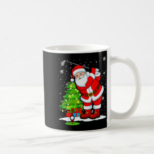 Golf Christmas Men Club Playing Santa Claus  Coffee Mug