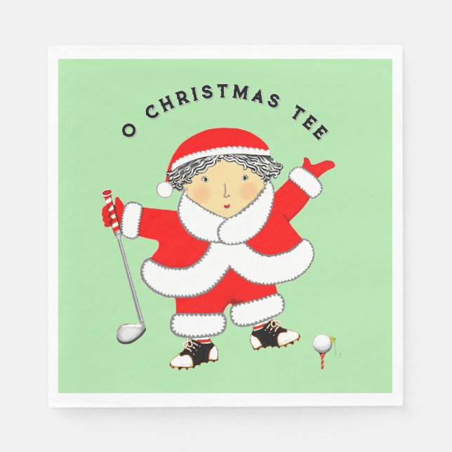 Golf Christmas Napkin (Front)