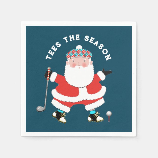 Golf Christmas Paper Napkins (Front)