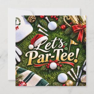 Golf Christmas Party Let’s Par-Tee Golf Invitation