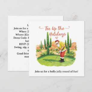 Golf Christmas Party Let’s Par tee with Santa Invitation