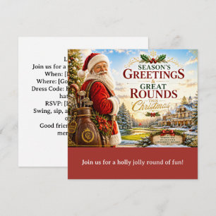 Golf Christmas Party Let’s Par tee with Santa  Invitation