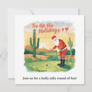 Golf Christmas Party Let’s Par tee with Santa Invitation