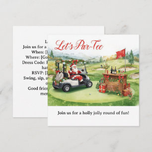 Golf Christmas Party Let’s Par tee with Santa Invitation