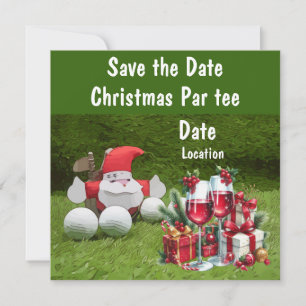 Golf Christmas Party save the date with Santa