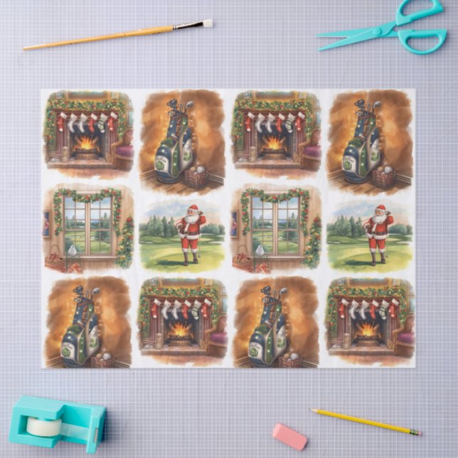 Golf Christmas Party with golf themed Tissue Paper (Craft)