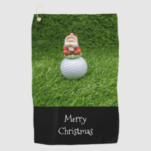 Golf Christmas Santa Claus sits on golf ball Golf  Towel