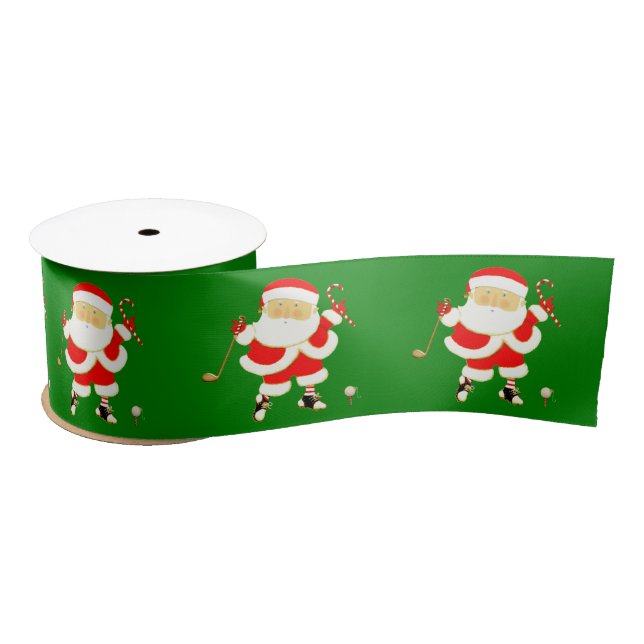 Golf Christmas Satin Ribbon (Spool)