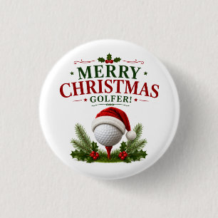 Golf Christmas themed for golfer 1 Inch Round Button