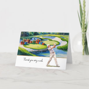 Golf Christmas themed for golfer thank you gifts Card