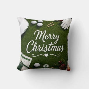Golf Christmas themed for golfer Throw Pillow