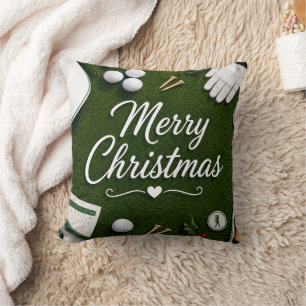 Golf Christmas themed for golfer Throw Pillow
