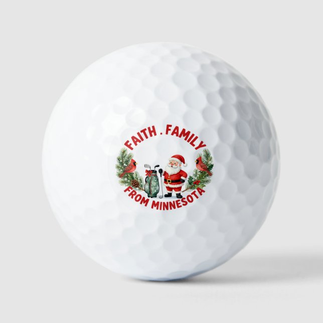 Golf Christmas Themed for  Minnesota  Balls (Front)