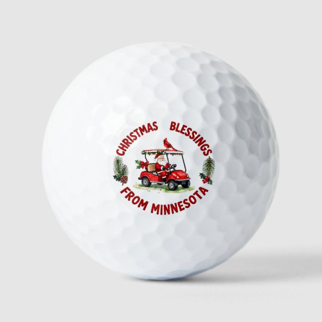 Golf Christmas Themed for  Minnesota  Balls (Front)