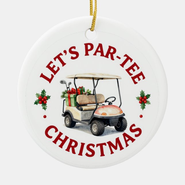 Golf Christmas Themed for Tree Ornament  (Front)