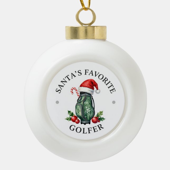 Golf Christmas Themed for Tree Ornament  (Front)