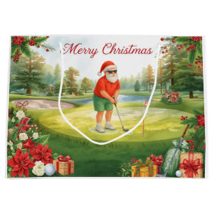 Golf Christmas themed gifts for golfer Large Gift Bag