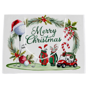 Golf Christmas themed gifts for golfer Large Gift Bag