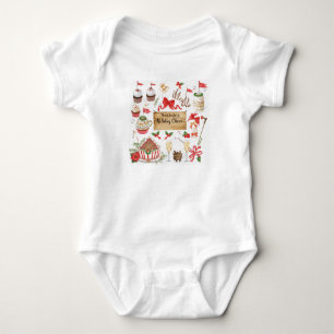 Golf Christmas themed in bakery sweet cake Baby Bodysuit
