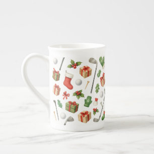 Golf Christmas themed with ball  gifts for golfer Bone China Mug