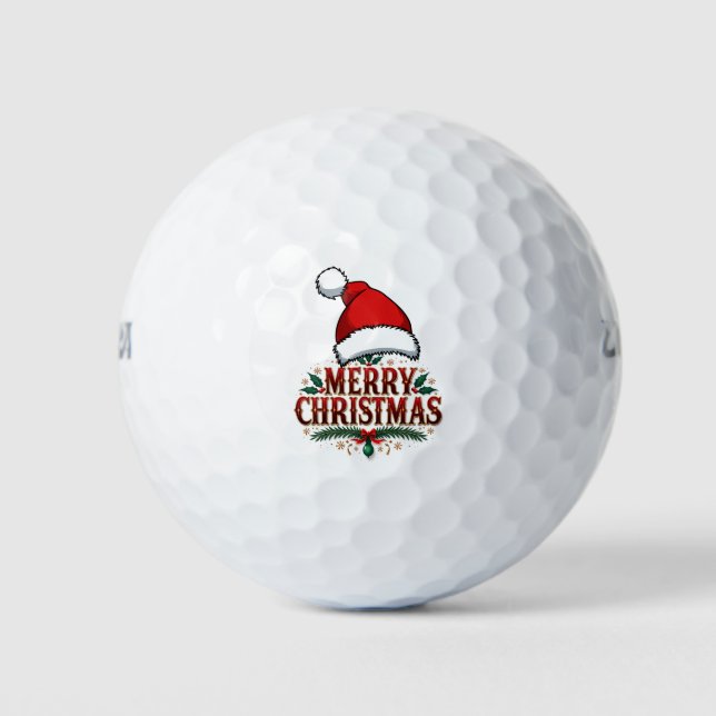 Golf Christmas themed with Santa  Hat Balls (Front)