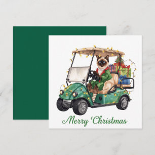 Golf Christmas themed with Siamese Cat Golfer Holiday Card