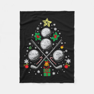 Golf Christmas Tree Light Pajama Golfer Xmas Men W Fleece Blanket