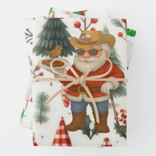 Golf Christmas with ball and iron for golfer  Wrapping Paper Sheet