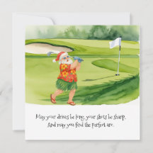 Golf Christmas with golf ball and tee with ribbon