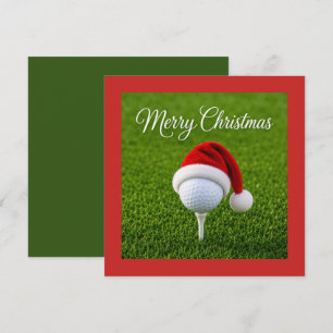 Golf Christmas with golf ball  Holiday Card