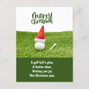 Golf Christmas with Golf Ball  Holiday Postcard