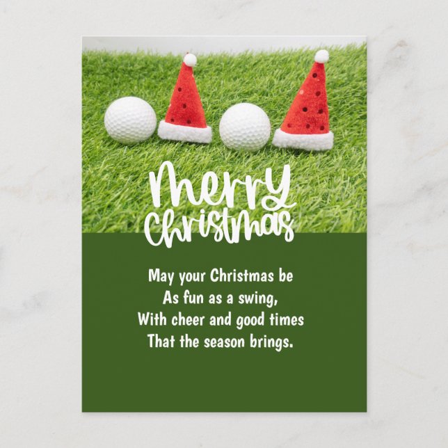 Golf Christmas with Golf Ball  Holiday Postcard (Front)
