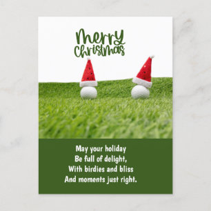 Golf Christmas with Golf Ball  Holiday Postcard