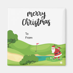Golf Christmas with Santa Claus for golfer funny   Magnet