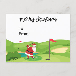 Golf Christmas with Santa Claus for golfer funny  Postcard