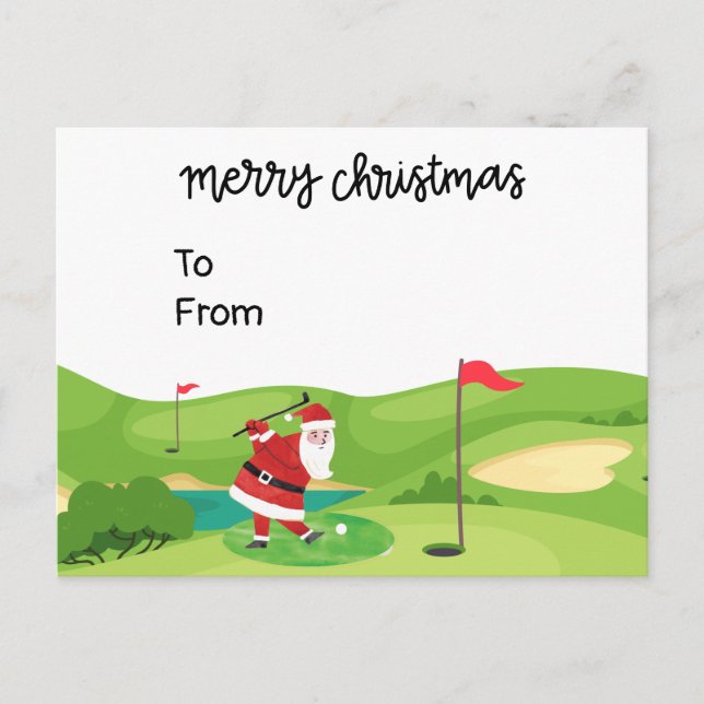 Golf Christmas with Santa Claus for golfer funny  Postcard (Front)