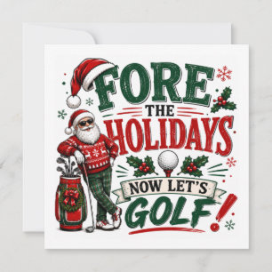 Golf Christmas with Santa Let's Golf Invitation