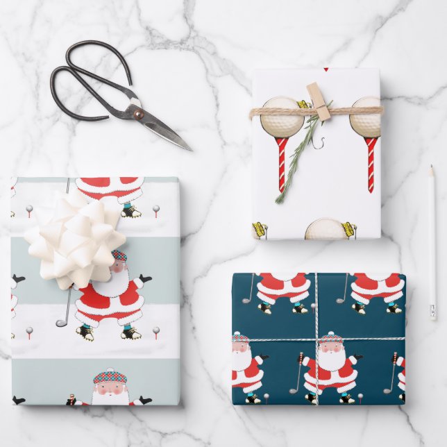 Golf Christmas Wrapping Paper (Front)