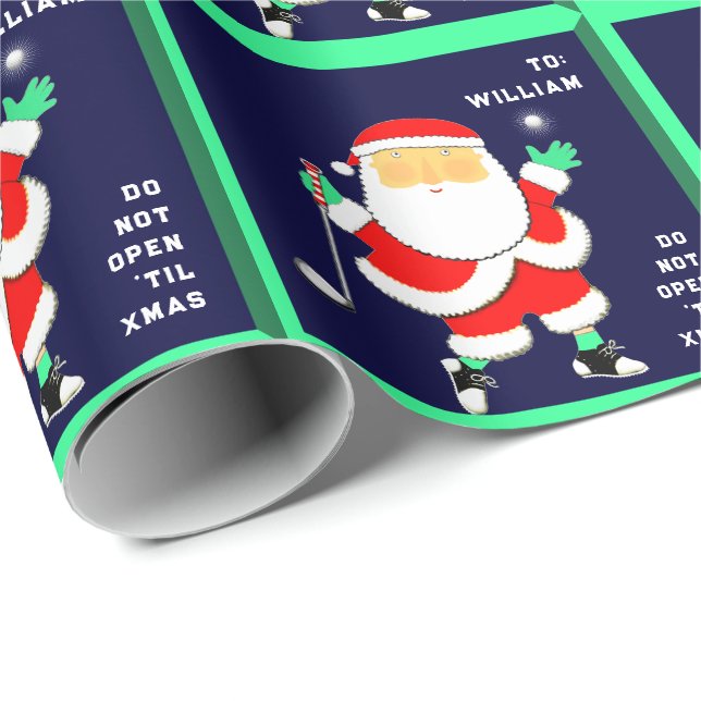 Golf Christmas Wrapping Paper (Roll Corner)