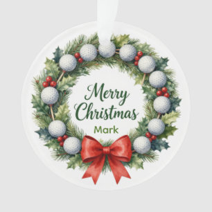 Golf Christmas Wreath Ornament