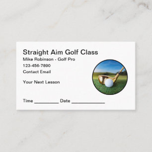 Golf Class Instructor Appointment Cards Design