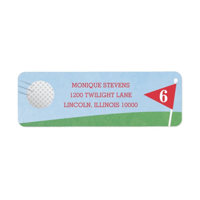 Golf Classic Party Return Address Label (Front)
