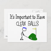 Golf "CLEAN BALLS"  Golf Humour Gifts Postcard (Front/Back)