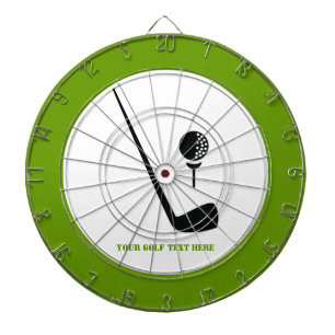 Golf club and ball black, green custom dartboard