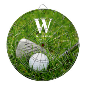 Golf Club and Ball Personalized Dartboard
