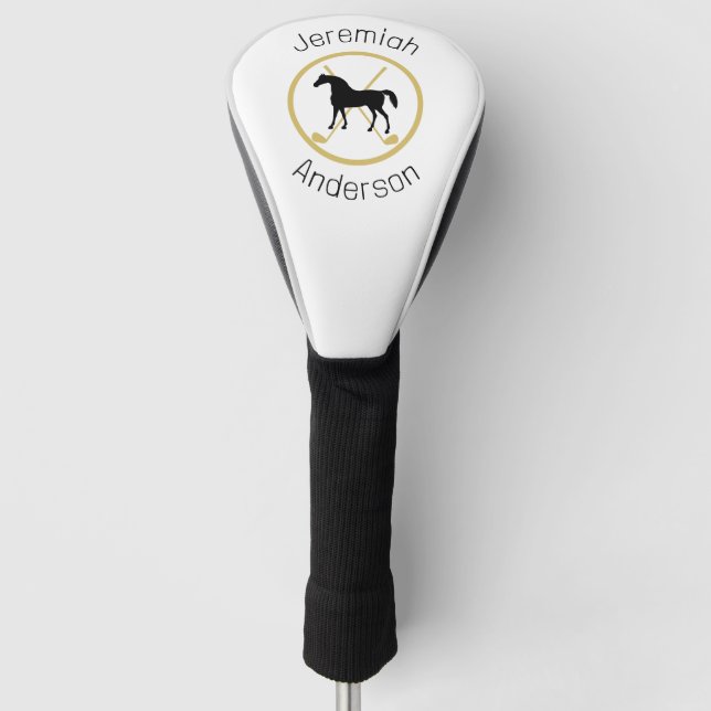 Golf Club and Horse Personalized Head Cover (Front)
