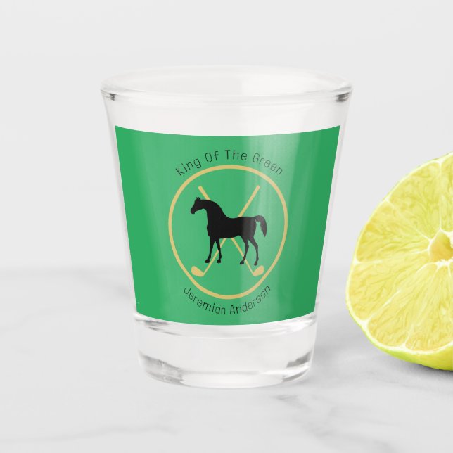 Golf Club and Horse Personalized Shot Glass (Front)