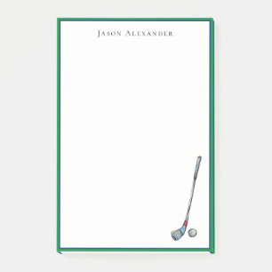 Golf club & ball Personalizes  Post-it Notes